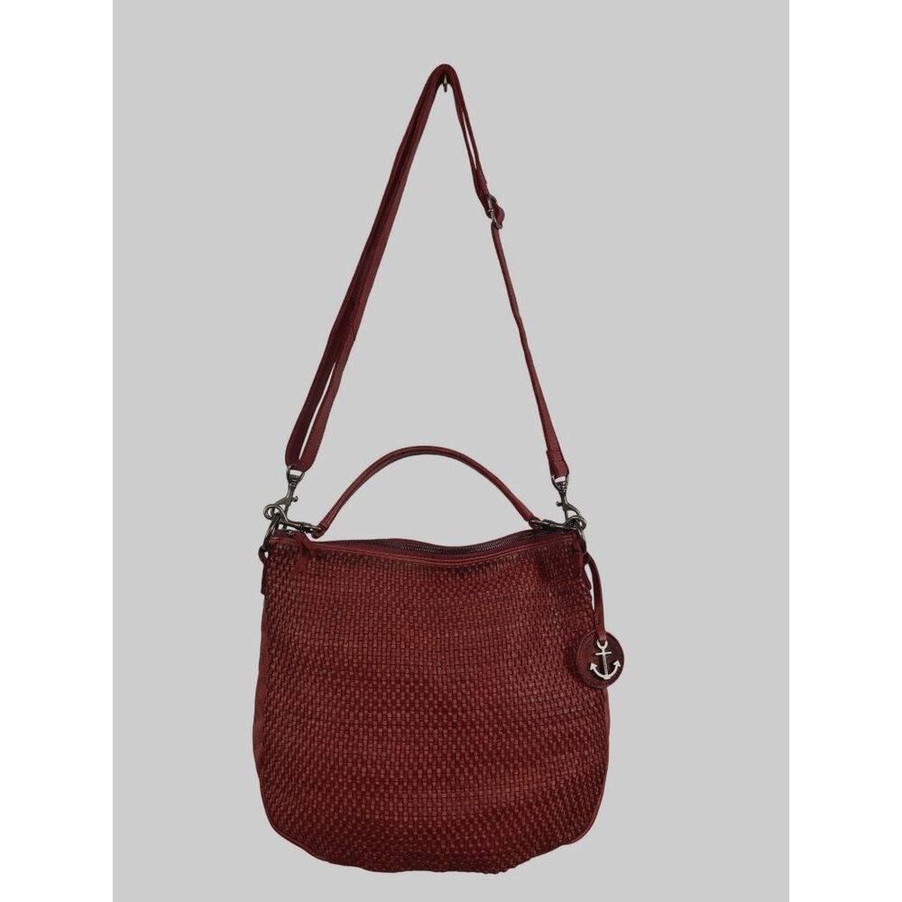 Harbour 2nd Maureen Leather Handbag Shoulderbag Crossbody Purse Red Womens